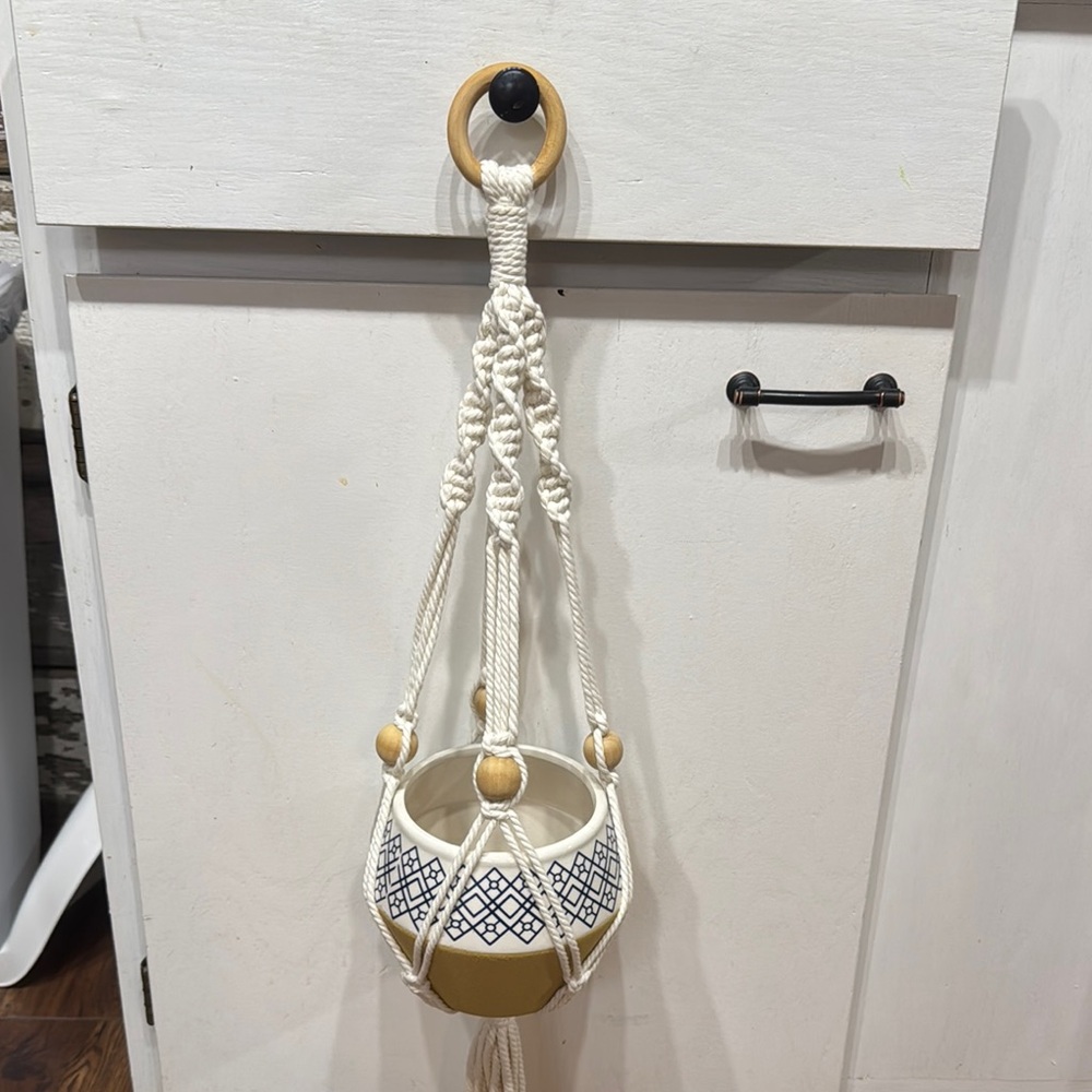 Macrame Plant Hanger with Pot